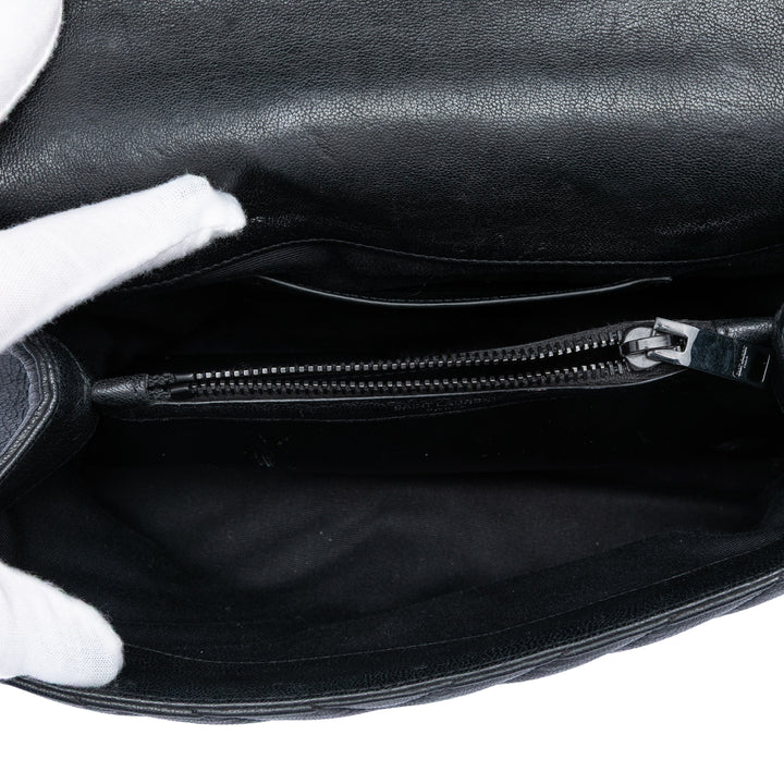 Saint Laurent Medium Chevron Sheepskin Monogram College Sac