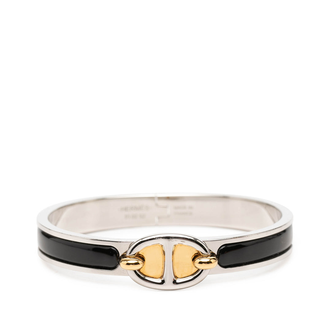 Émail Clic Chaînee d Ancre Bracelet Mini Noir