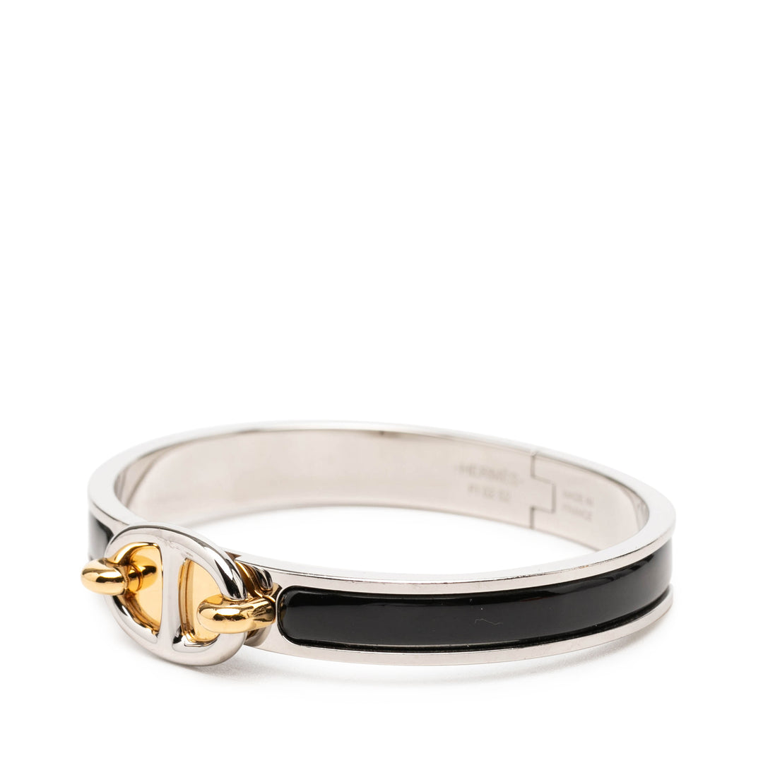 Émail Clic Chaînee d Ancre Bracelet Mini Noir