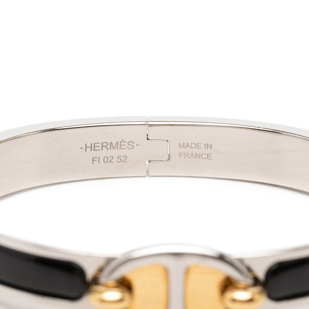 Émail Clic Chaînee d Ancre Bracelet Mini Noir