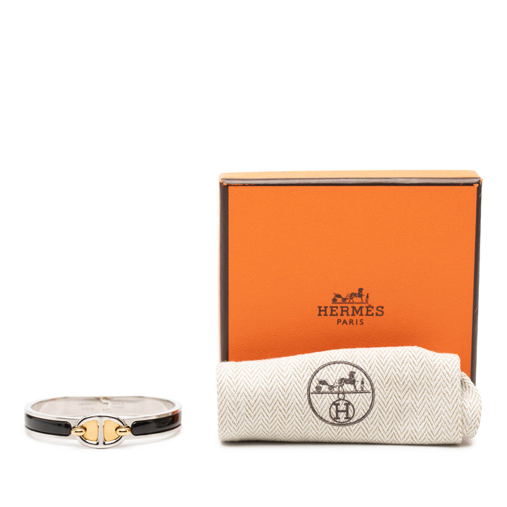 Émail Clic Chaînee d Ancre Bracelet Mini Noir