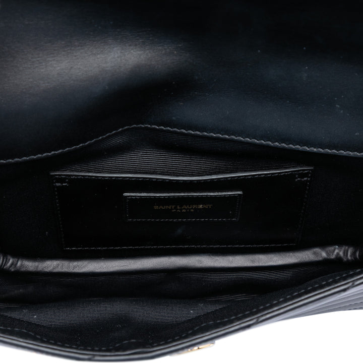 Saint Laurent Cuir d’agneau Chevron Monogram Pochette