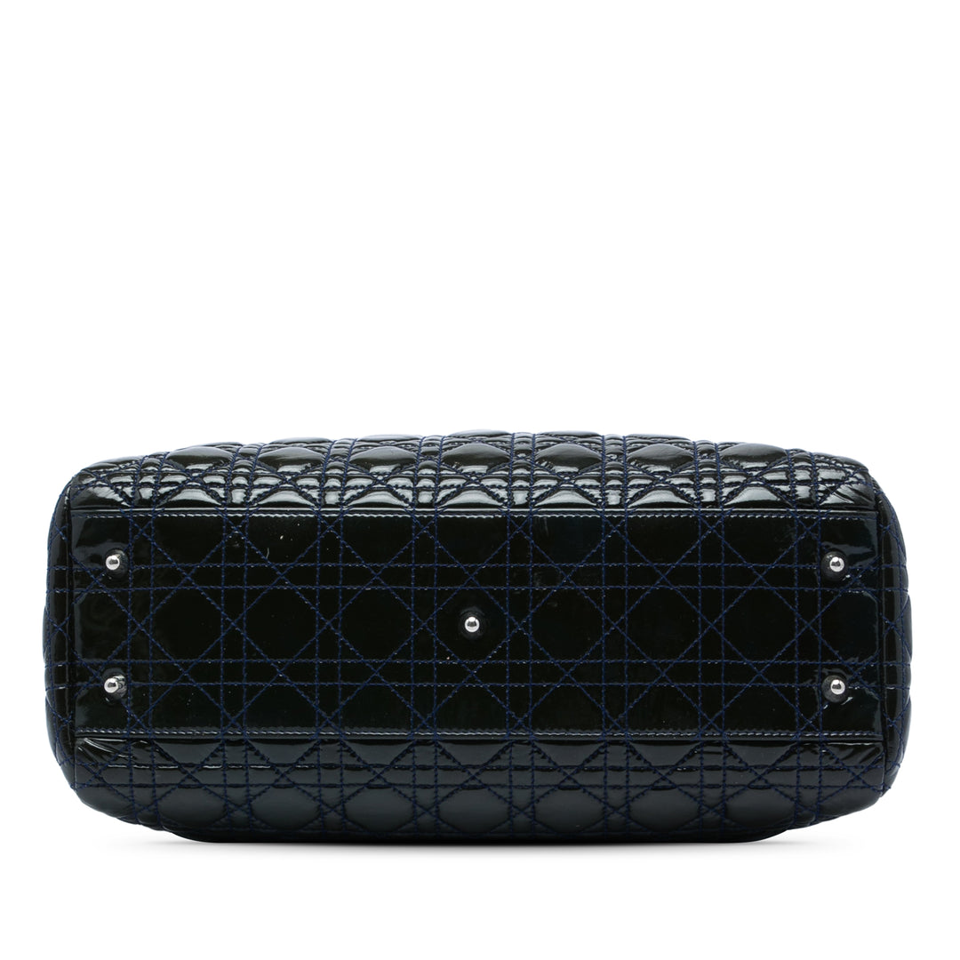 Dior Cannage Lady Dior Souple Cabas Grand Bleu
