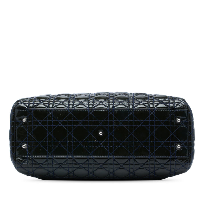 Dior Cannage Lady Dior Souple Cabas Grand Bleu