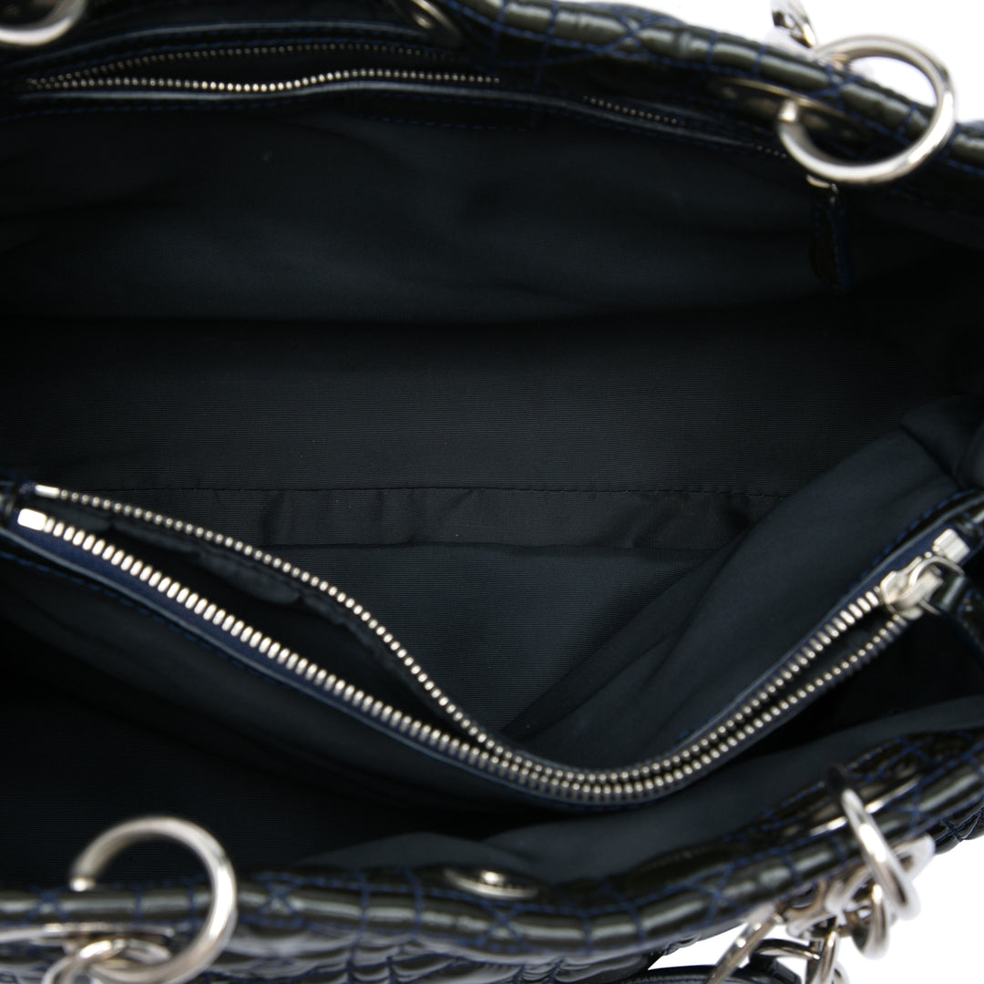 Dior Cannage Lady Dior Souple Cabas Grand Bleu