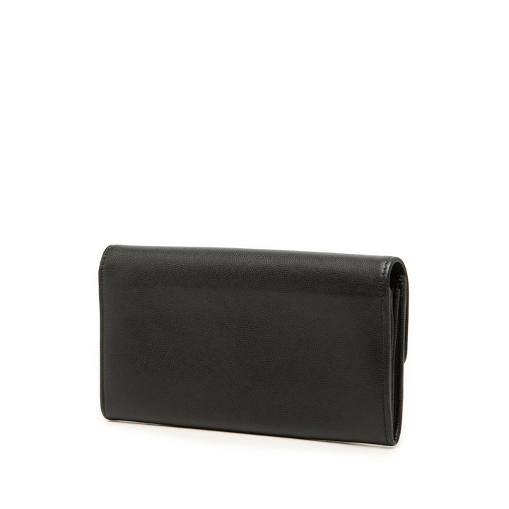 Chanel CC à rabat Portefeuille long Cuir caviar Noir – vue 2 – GABY PARIS