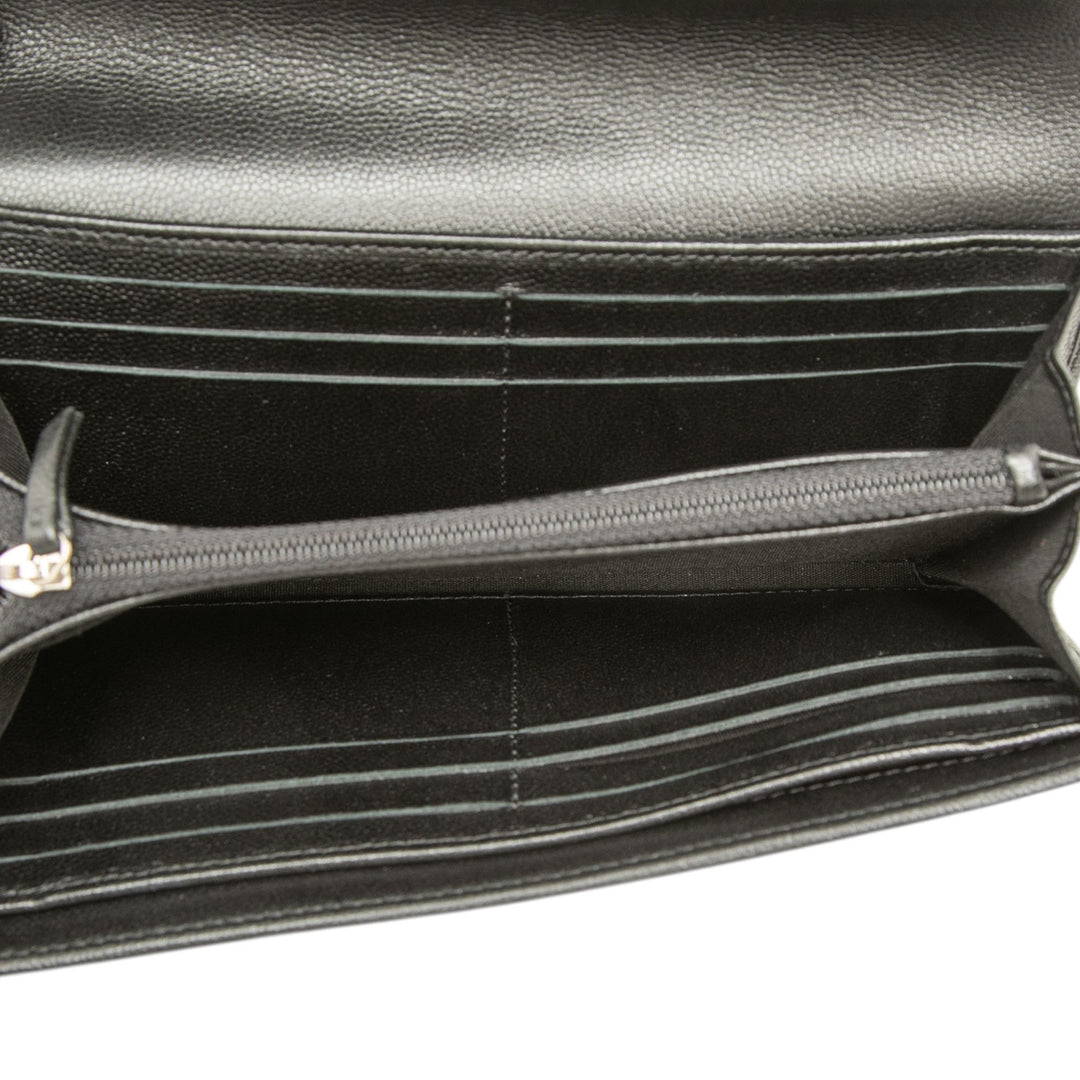 Chanel CC à rabat Portefeuille long Cuir caviar Noir – vue 4 – GABY PARIS