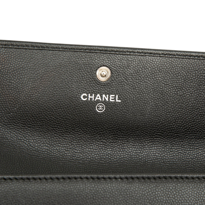 Chanel CC à rabat Portefeuille long Cuir caviar Noir – vue 5 – GABY PARIS