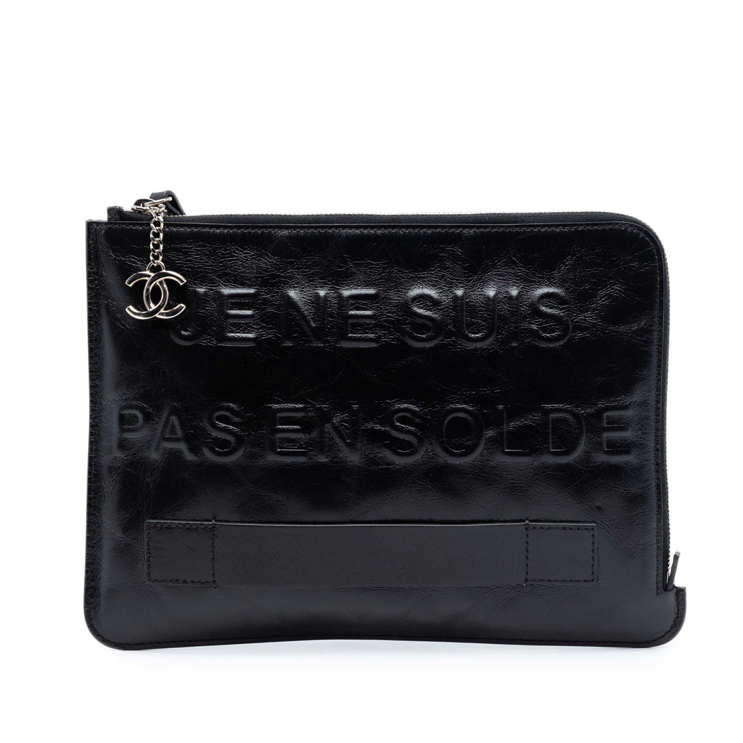 Chanel Distressed Cuir de veau Je Ne Suis Pas En Solde Pochette