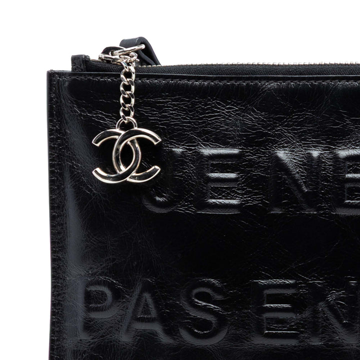 Chanel Distressed Cuir de veau Je Ne Suis Pas En Solde Pochette