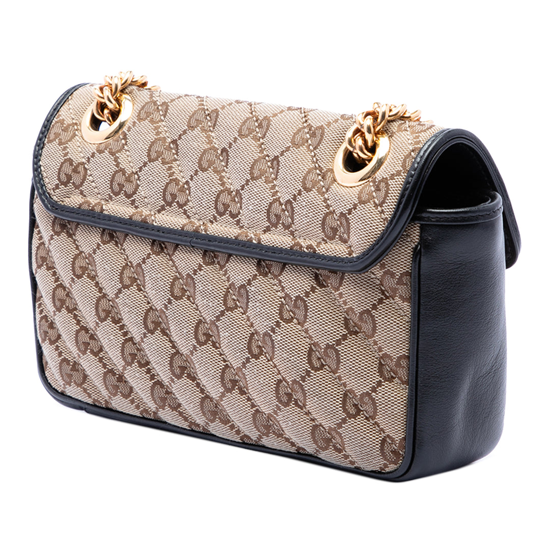 GG Marmont Matelasse Diagonal GG et Sac Petit Noir
