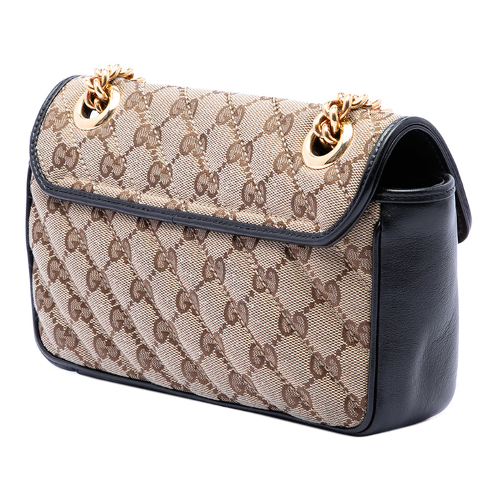 GG Marmont Matelasse Diagonal GG et Sac Petit Noir