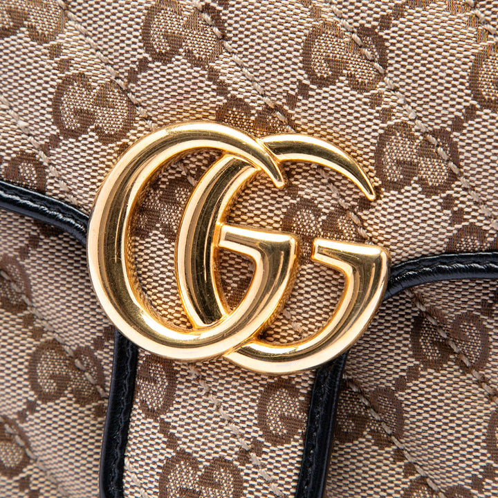 GG Marmont Matelasse Diagonal GG et Sac Petit Noir