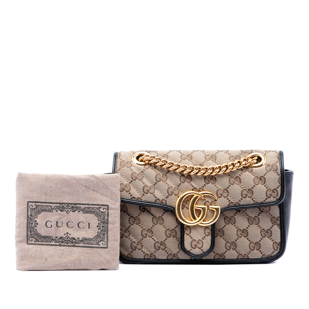 GG Marmont Matelasse Diagonal GG et Sac Petit Noir