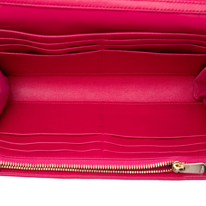 Dior Cannage Lady Dior Wallet on Chain Cuir d'agneau Rose – vue 4 – GABY PARIS