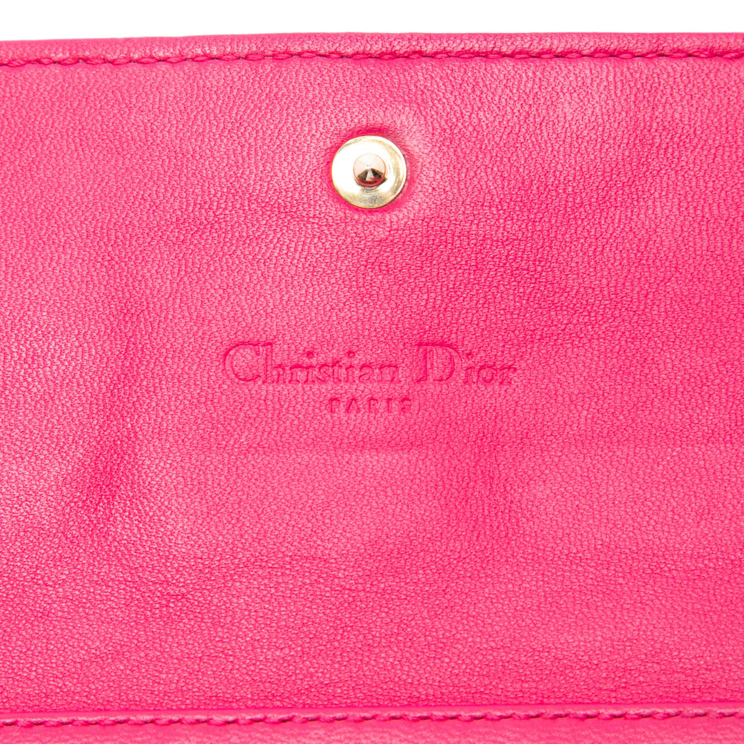 Dior Cannage Lady Dior Wallet on Chain Cuir d'agneau Rose – vue 5 – GABY PARIS