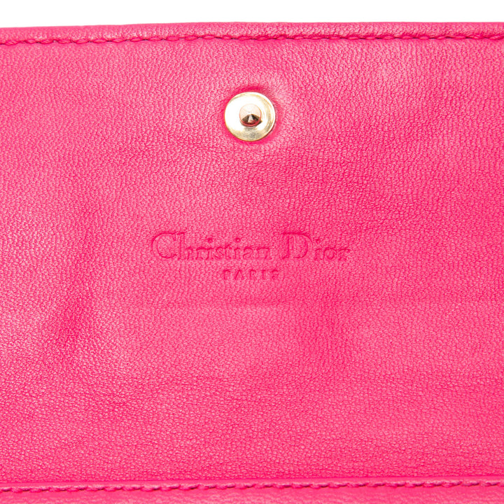 Dior Cannage Lady Dior Wallet on Chain Cuir d'agneau Rose – vue 5 – GABY PARIS