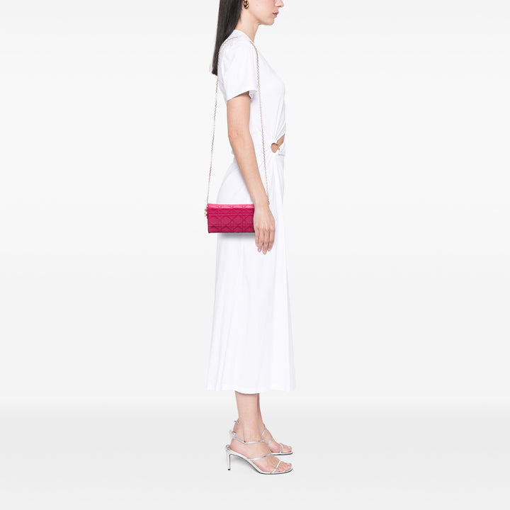 Dior Cannage Lady Dior Wallet on Chain Cuir d'agneau Rose – vue 6 – GABY PARIS