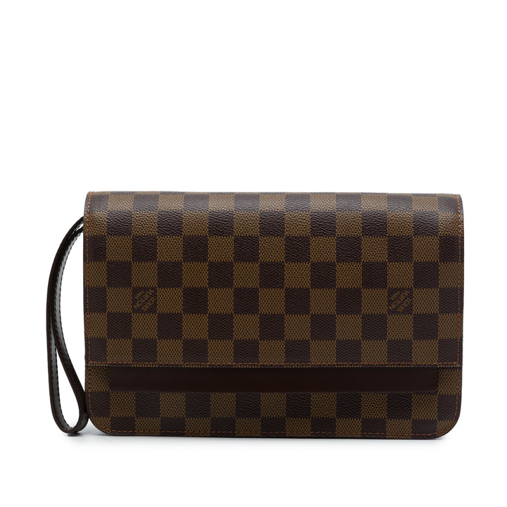 Louis Vuitton Saint Louis Pochette Damier Ébène Marron – vue principale – GABY PARIS