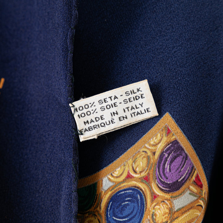 CC Gripoix Silk Scarf Blue - Gaby Paris