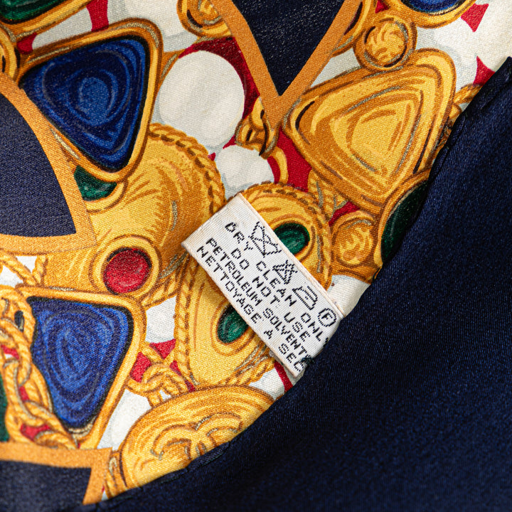CC Gripoix Silk Scarf Blue - Gaby Paris
