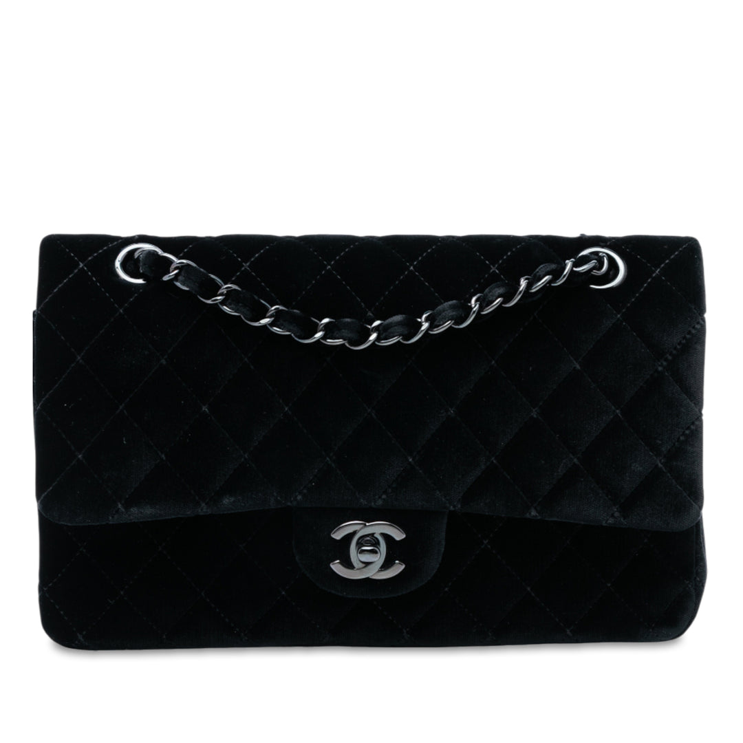 Chanel Medium Classic Velours Double rabat Noir – GABY PARIS Authentique