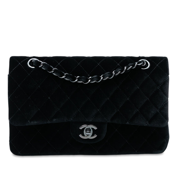 Chanel Medium Classic Velours Double rabat Noir – GABY PARIS Authentique