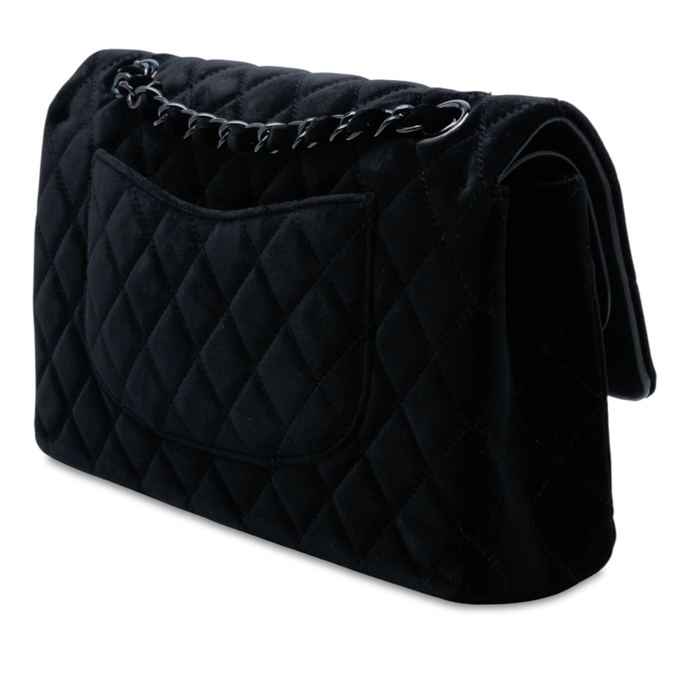 Chanel Medium Classic Velours Double rabat Noir – GABY PARIS Authentique