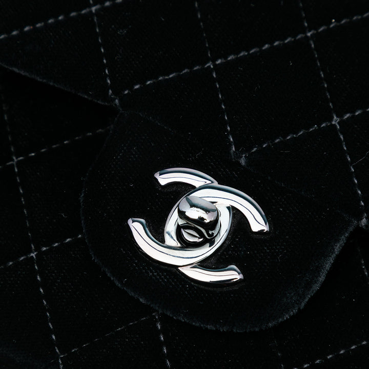 Chanel Medium Classic Velours Double rabat Noir – GABY PARIS Authentique