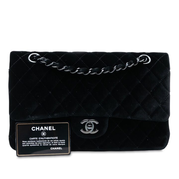 Chanel Medium Classic Velours Double rabat Noir – GABY PARIS Authentique