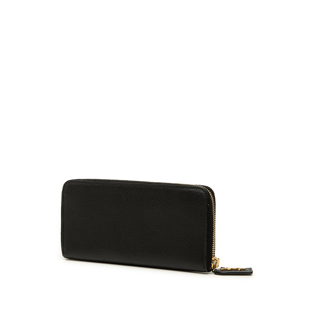 Portefeuille long zippé Noir