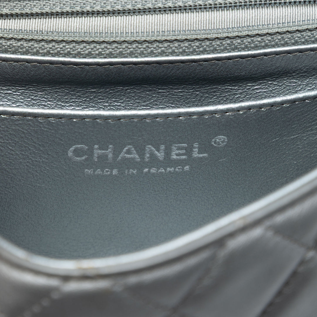 Chanel Mini Rectangular Classic Metallic Cuir d’agneau Simple rabat