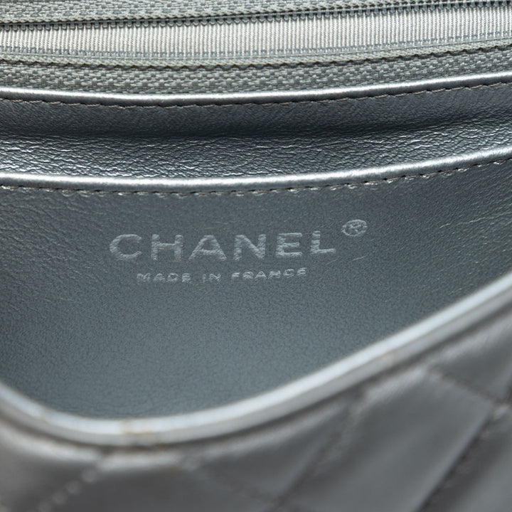 Chanel Mini Rectangular Classic Metallic Cuir d’agneau Simple rabat