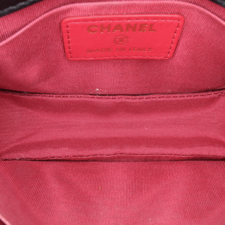 Mini Lambskin Button On Top Flap Black - Gaby Paris