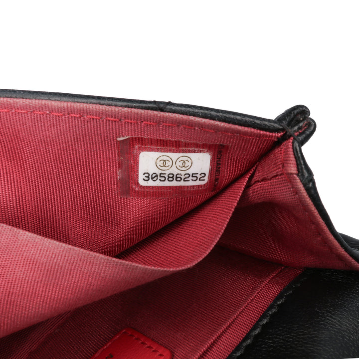 Mini Lambskin Button On Top Flap Black - Gaby Paris