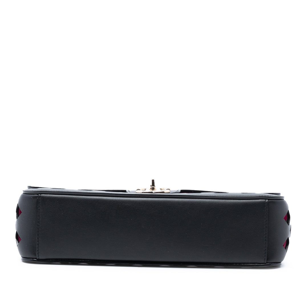 Chanel Large perforé Cuir de veau See Through à rabat