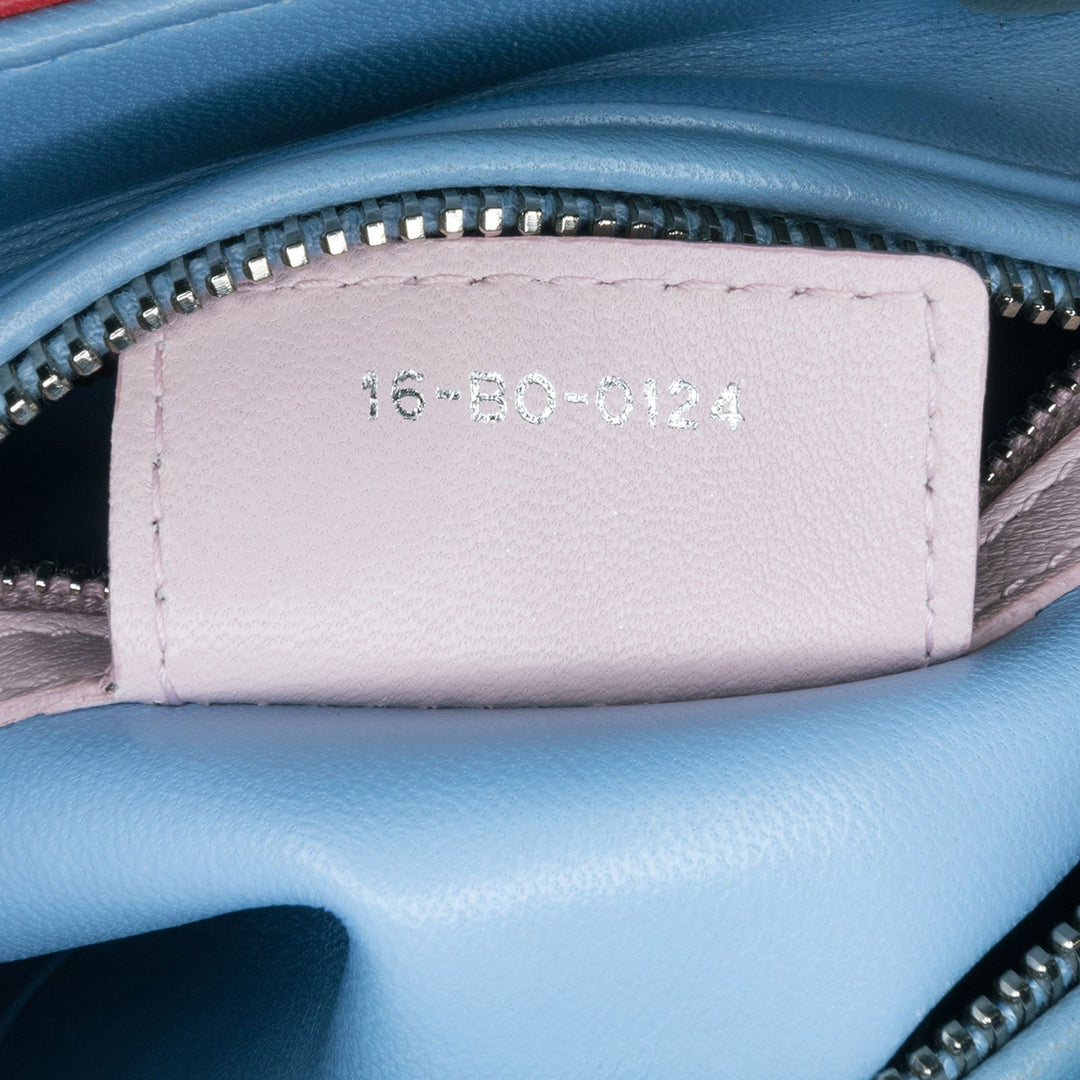Dior Medium Tricolor Lambskin Cannage Lady Dior Red - GABY PARIS