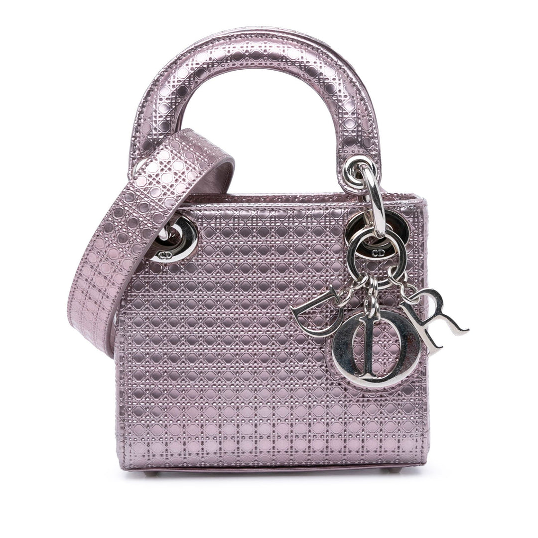Dior Micro Patent Microcannage Lady Dior Purple - GABY PARIS