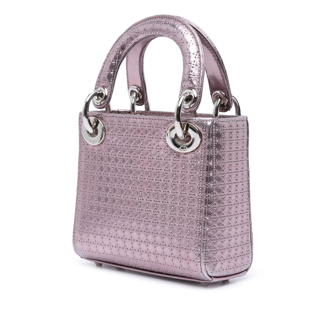 Dior Micro Patent Microcannage Lady Dior Purple - GABY PARIS