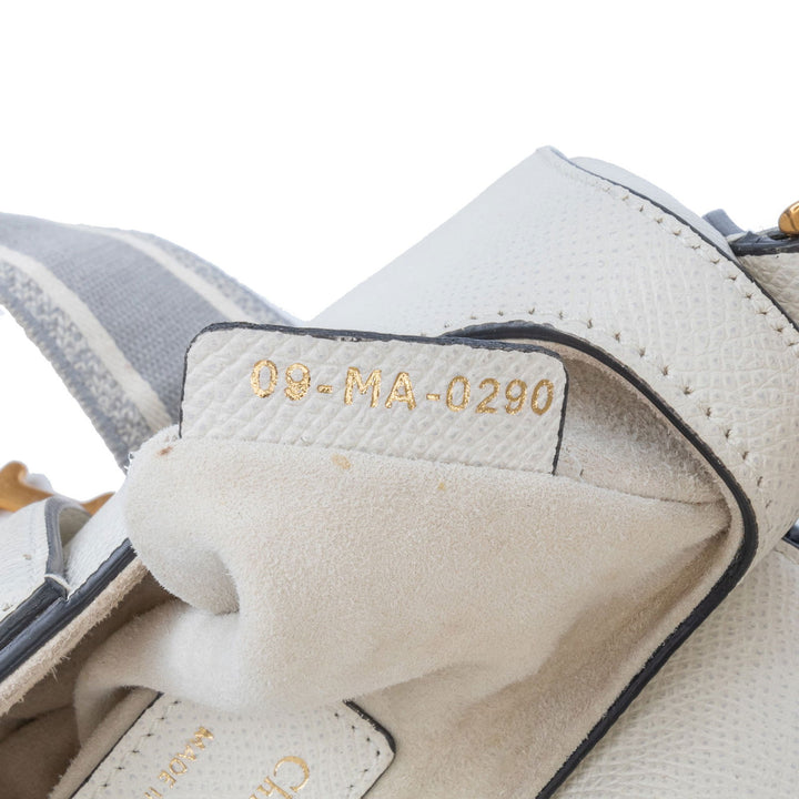 Dior Mini Grained Calfskin Saddle Bag White - GABY PARIS