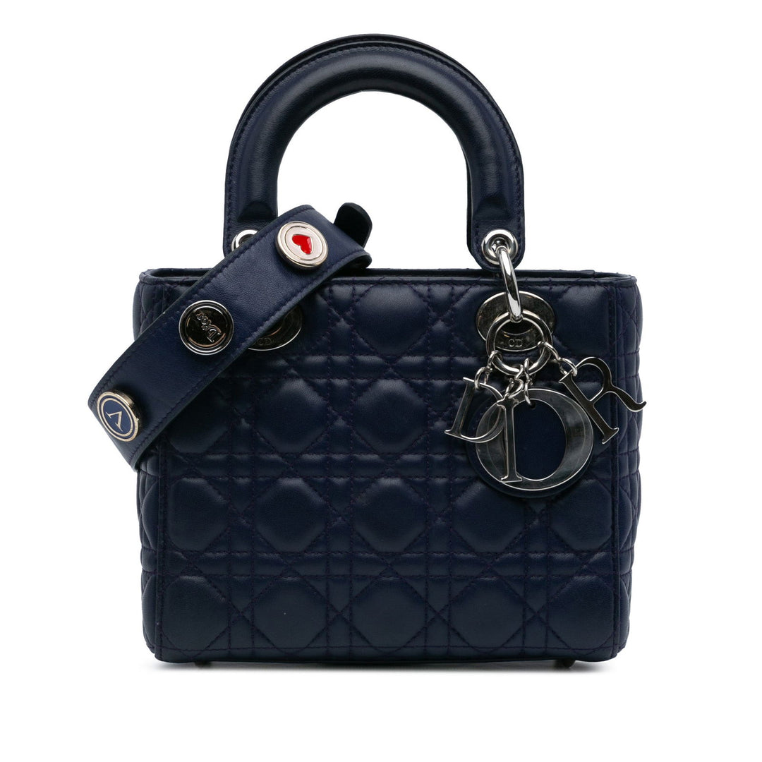 Dior Small Lambskin Cannage My ABCDior Lady Dior Blue - GABY PARIS