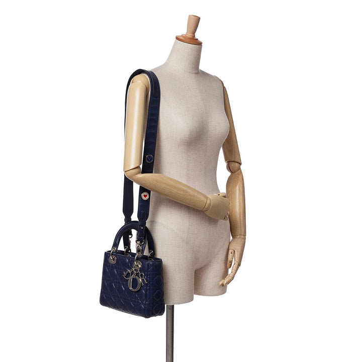 Dior Small Lambskin Cannage My ABCDior Lady Dior Blue - GABY PARIS