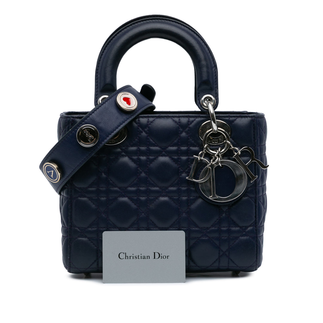 Dior Small Lambskin Cannage My ABCDior Lady Dior Blue - GABY PARIS