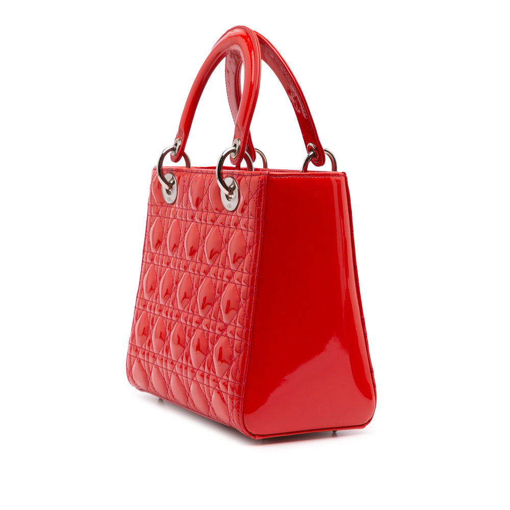 Medium Patent Cannage Lady Dior Red - Gaby Paris
