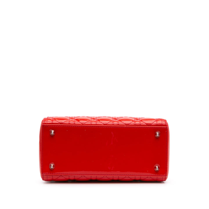 Medium Patent Cannage Lady Dior Red - Gaby Paris