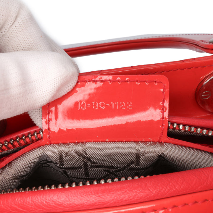 Medium Patent Cannage Lady Dior Red - Gaby Paris