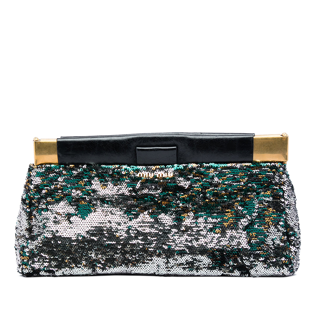 Miu Miu Pochette Sequins Armature Other Noir – vue principale – GABY PARIS