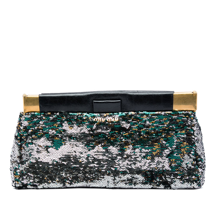 Miu Miu Pochette Sequins Armature Other Noir – vue principale – GABY PARIS