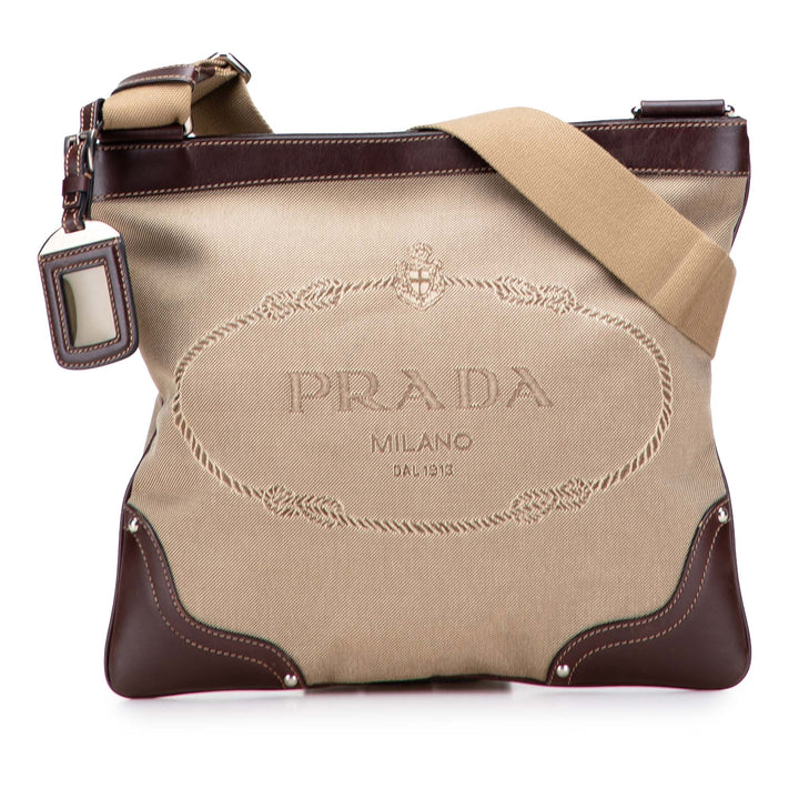 Prada Toile Canapa Logo Sac porté croisé