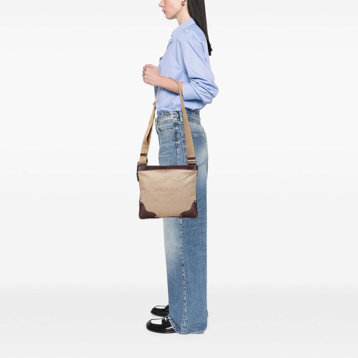 Prada Toile Canapa Logo Sac porté croisé